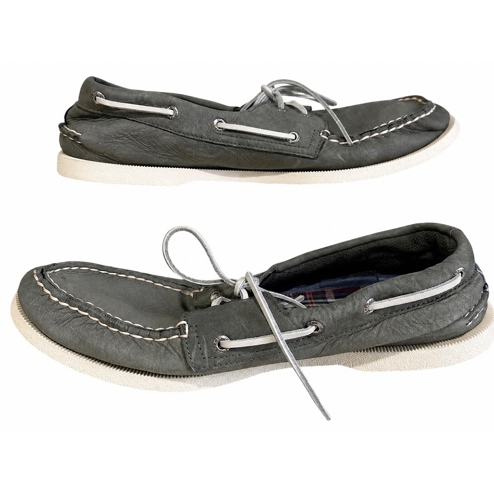 Sperry TopSider Mens Authentic Original 2Eye Grey Leather Boat Shoes STS22797 13
